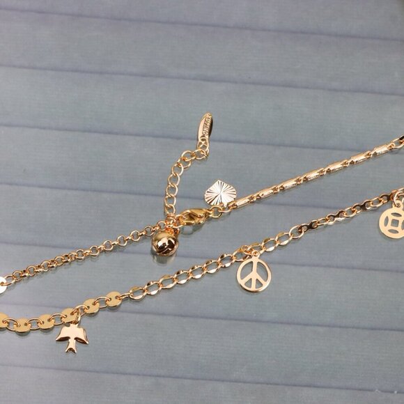"Rose Gold Peace & Charm Anklet for Women, XPAL1041 - Picture 11 of 11